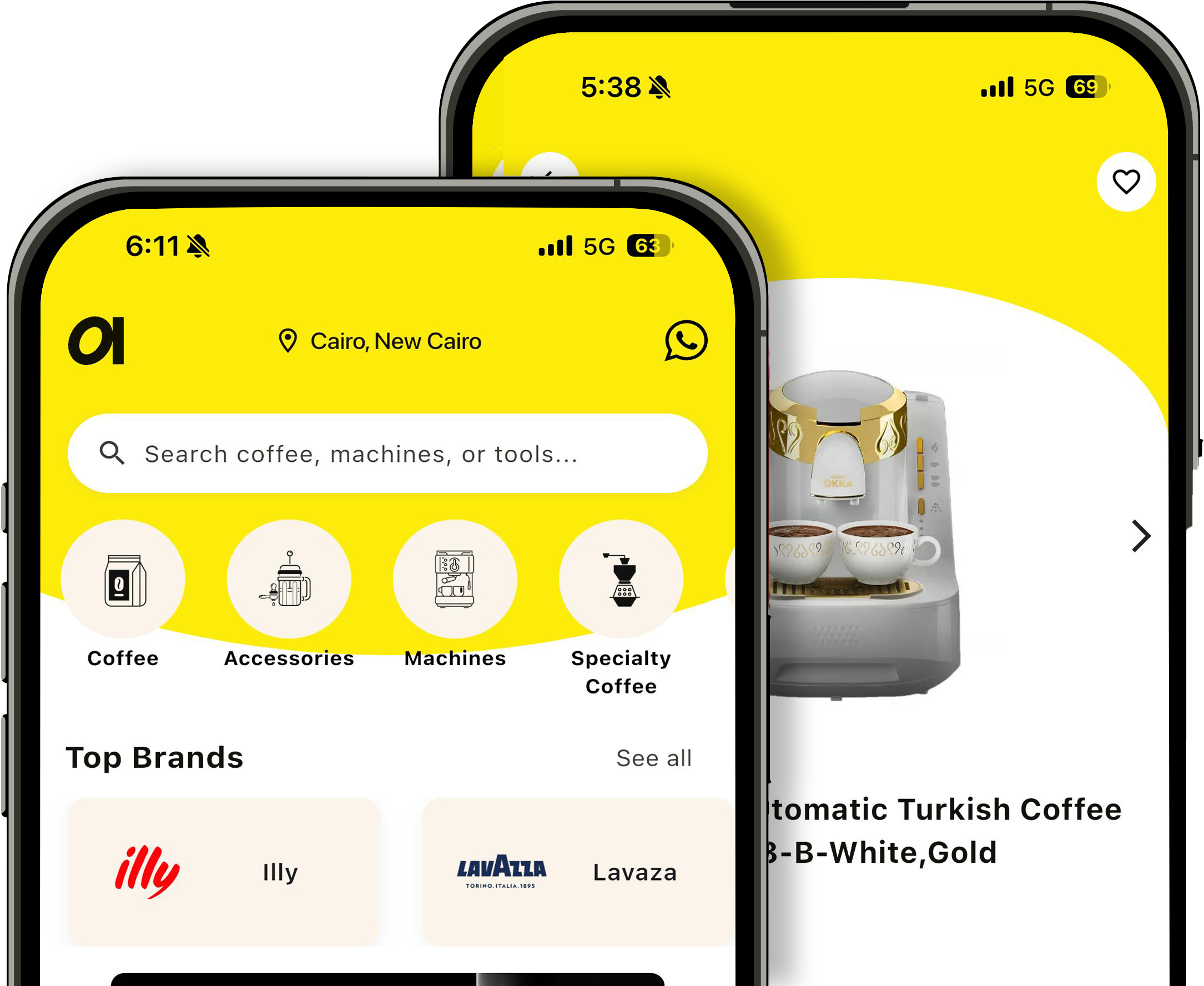 mobile application screens